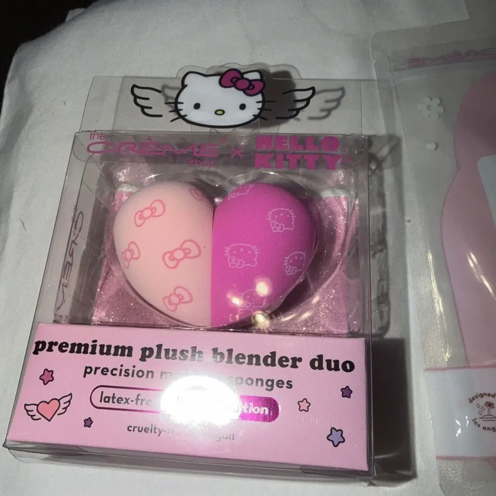 Hello Kitty Premium Plush Blender Duo Creme Shop MakeupSponge, Lip Stain,ETC New